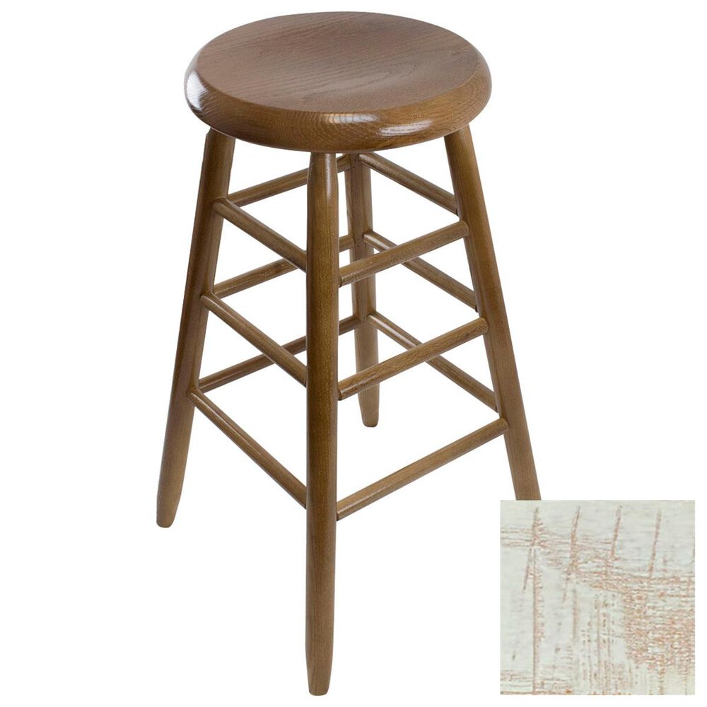 Lakeside Garland Round Barstool in Woodleaf White, , large
