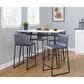 Lumisource Mara Counter Stool with Grey Cushion in Black (Set of 2), , large