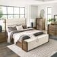 Ashley Marxmore California King Upholstered Storage Bed with Two Nightstands in Brown, , large