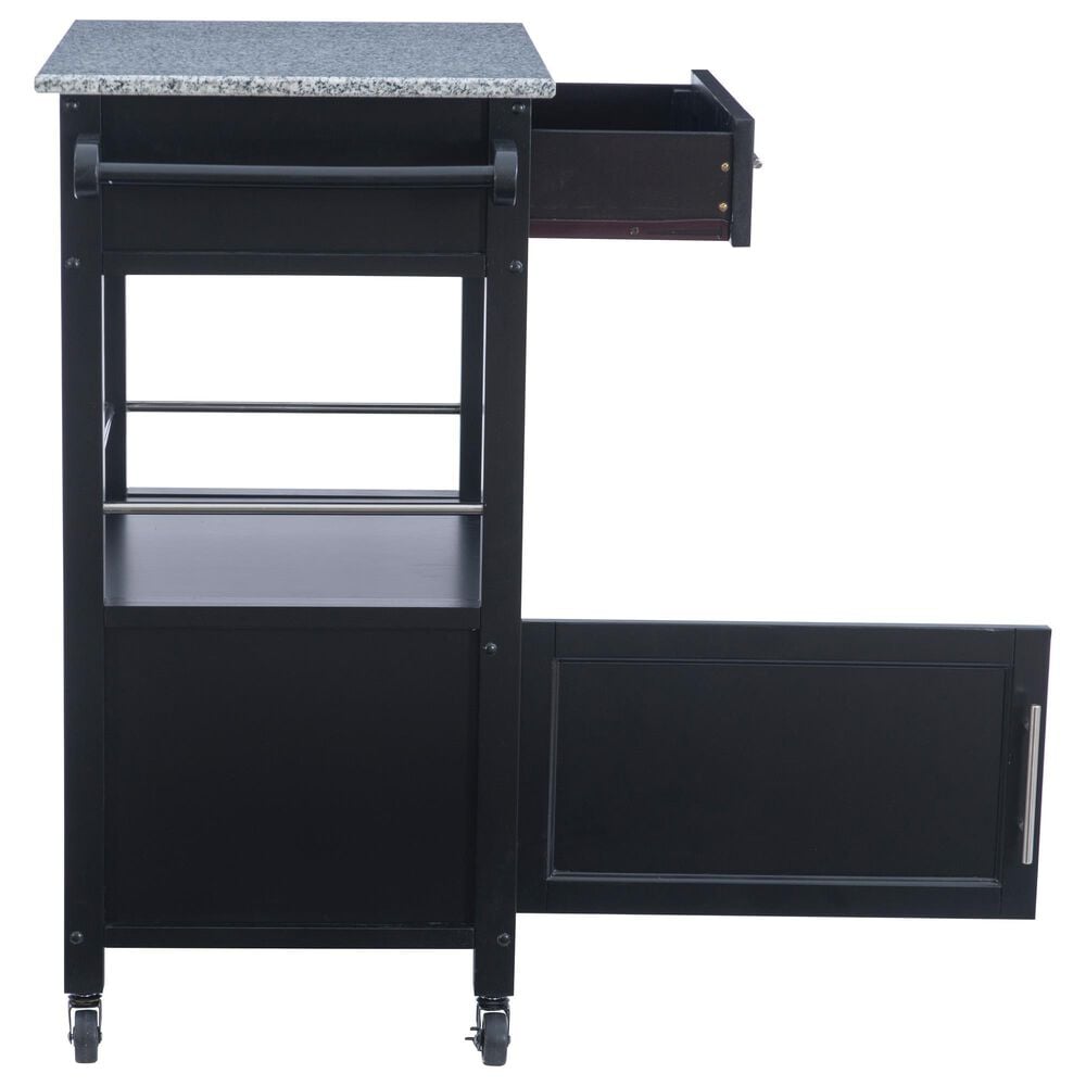 Linon Home Decor Mitchell Kitchen Cart in Black and Grey, , large