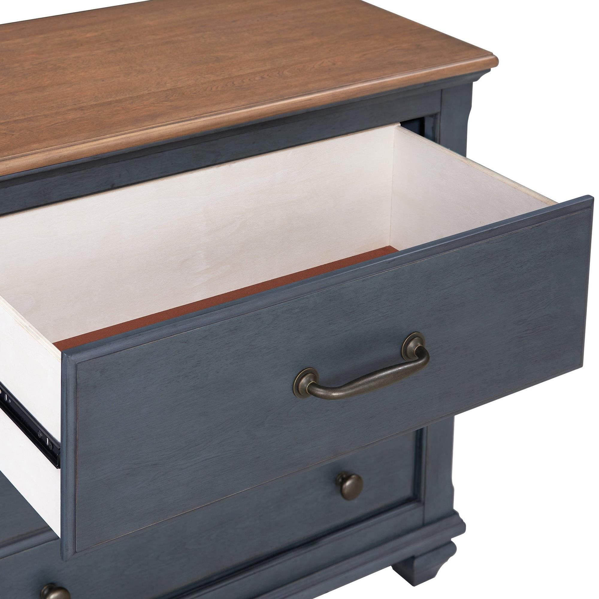 Legends Home Americana 2-Drawer Lateral File in Corduory Blue and