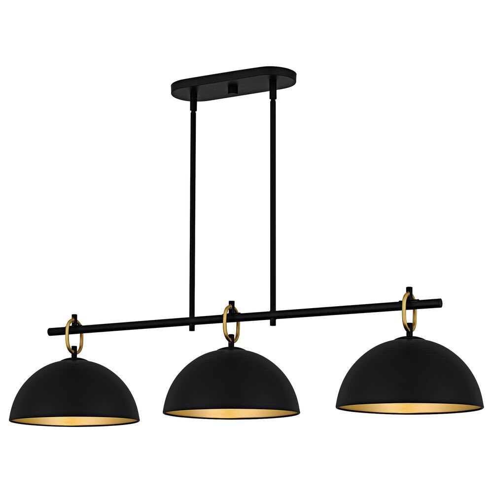 Quoizel Cleo 3-Light Linear Chandelier in Matte Black, , large