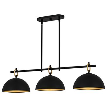 Quoizel Cleo 3-Light Linear Chandelier in Matte Black, , large