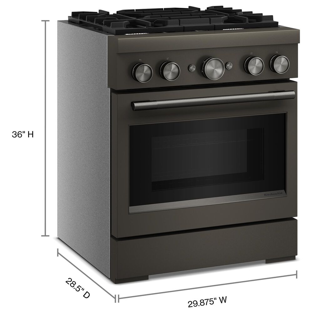 KitchenAid 4.1 Cu. Ft. Commercial-Style Dual Fuel Range in Black Ore, , large