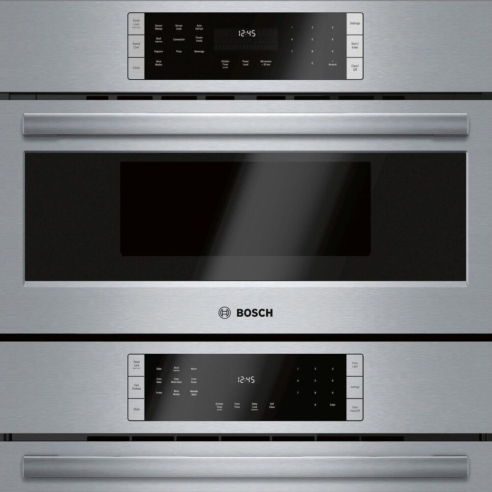 Bosch 800 Series 2-Piece Kitchen Package with 30&quot; Double Speed Combination Oven 30&quot; Gas Cooktop and in Stainless Steel, , large