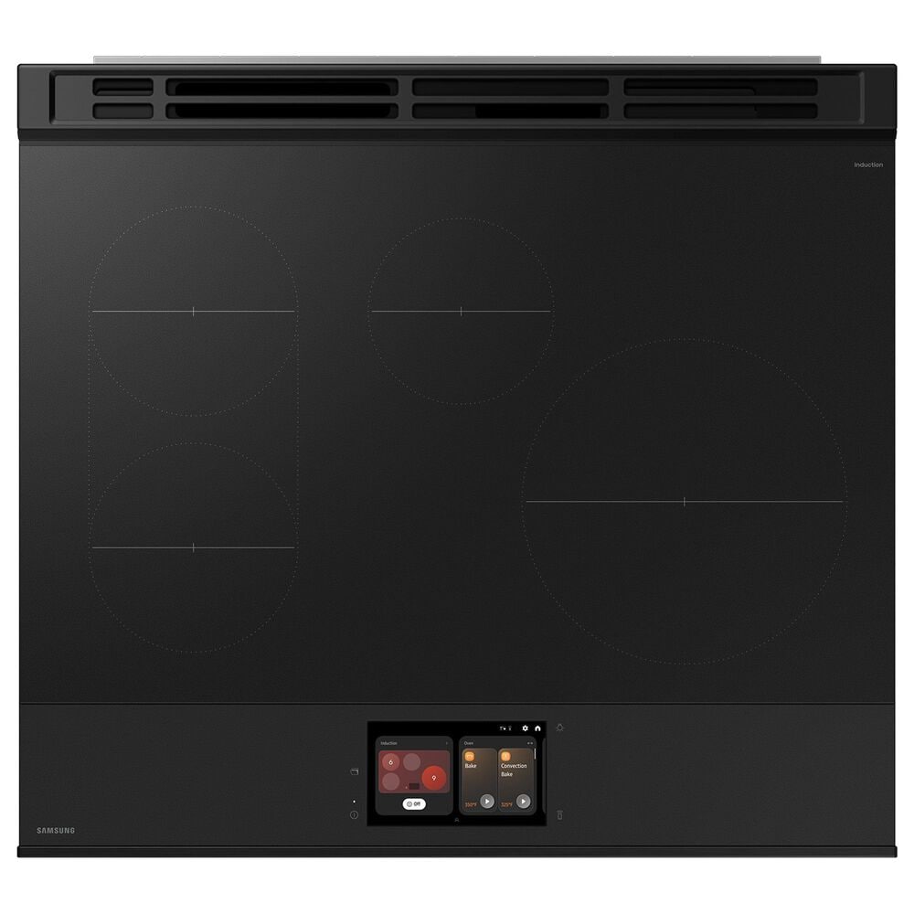 Samsung Bespoke 2-Piece Kitchen Package with 6.3 Cu. Ft. Convection Slide-In Induction Range and 2.1 Cu. Ft. Fingerprint Resistant Over-the-Range Microwave in Stainless Steel, , large