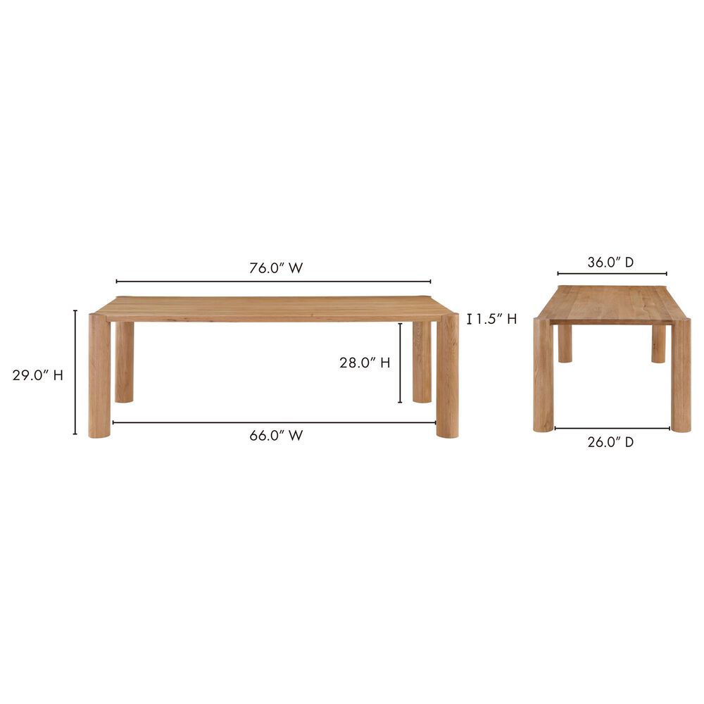 Moe&#39;s Home Collection Post Small Dining Table in Natural - Table Only, , large