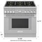 Thermador 36" Professional Harmony Standard Depth Gas Range with 6 Burners in Stainless Steel, , large