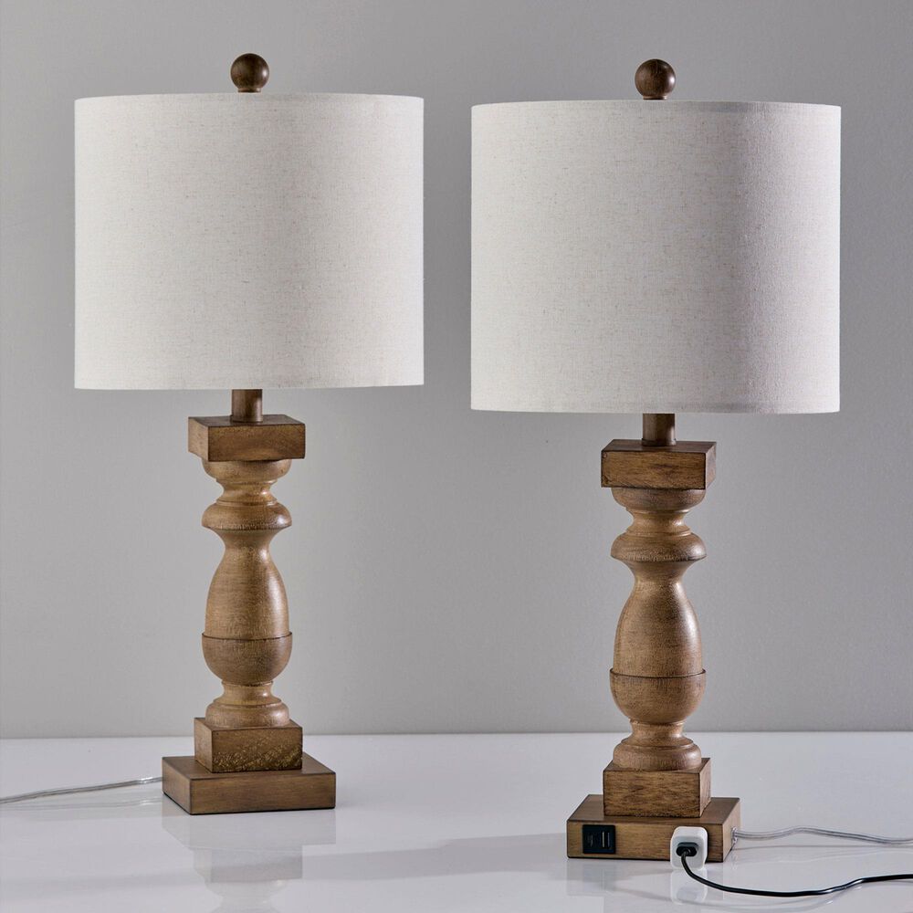 Adesso Jolene Table Lamps with USB in Natural (Set of 2), , large