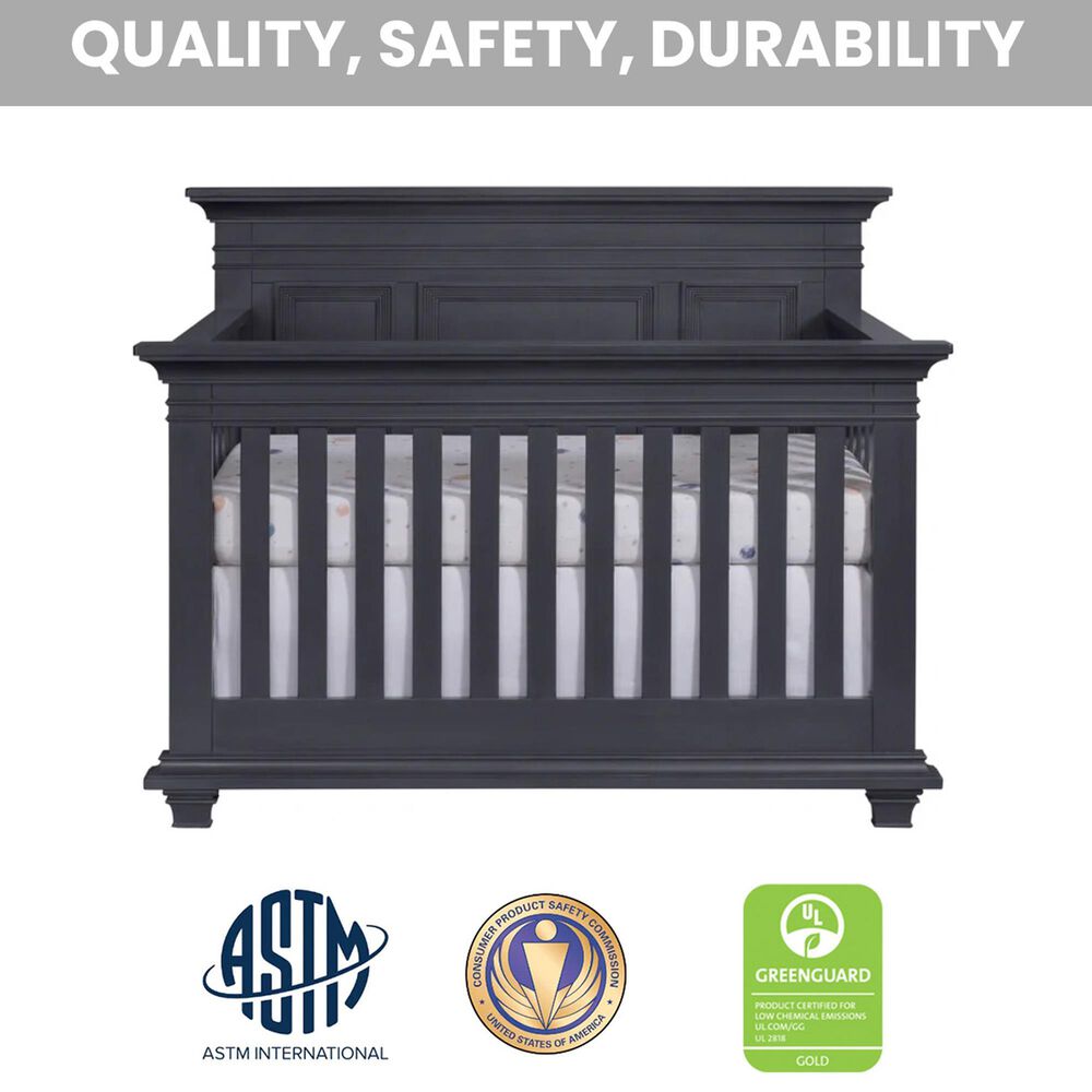 Oxford Baby Weston 2-Piece Crib and Dresser Nursery Set in Midnight Slate, , large