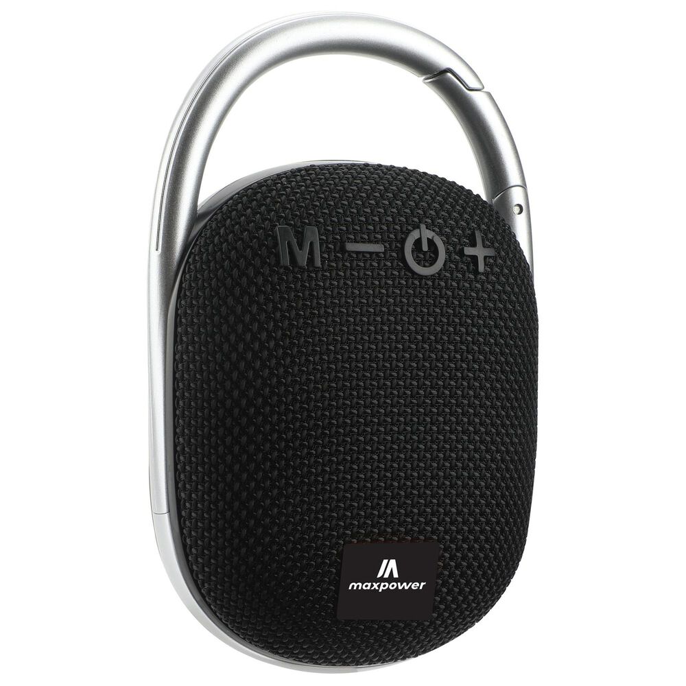 Max Power ROCK ON Portable Clip on Bluetooth speaker in Black, , large