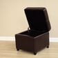 Baxton Studio Leather Cube Storage Ottoman in Dark Brown, , large