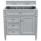 James Martin Vanities Brittany 36" Single Bathroom Vanity in Urban Gray with 3 cm Eternal Jasmine Pearl Quartz Top and Rectangle Sink, , large