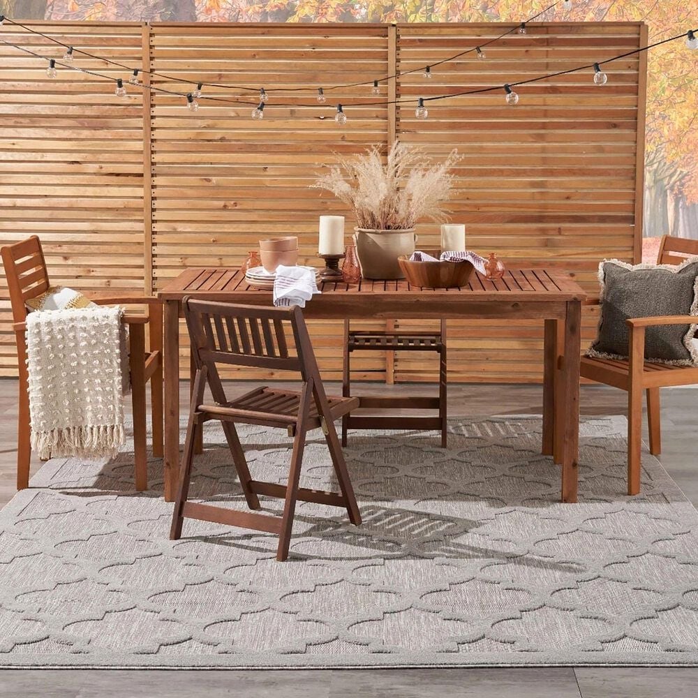 Nourison Easy Care 8&#39; x 10&#39; Silver Grey Indoor/Outdoor Area Rug, , large