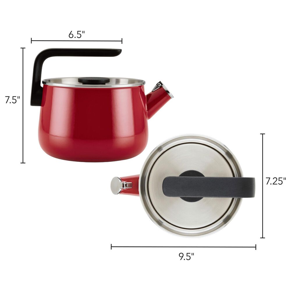 Kitchenaid Enamel-on-Steel 2 Quart Teakettle in Empire Red, , large