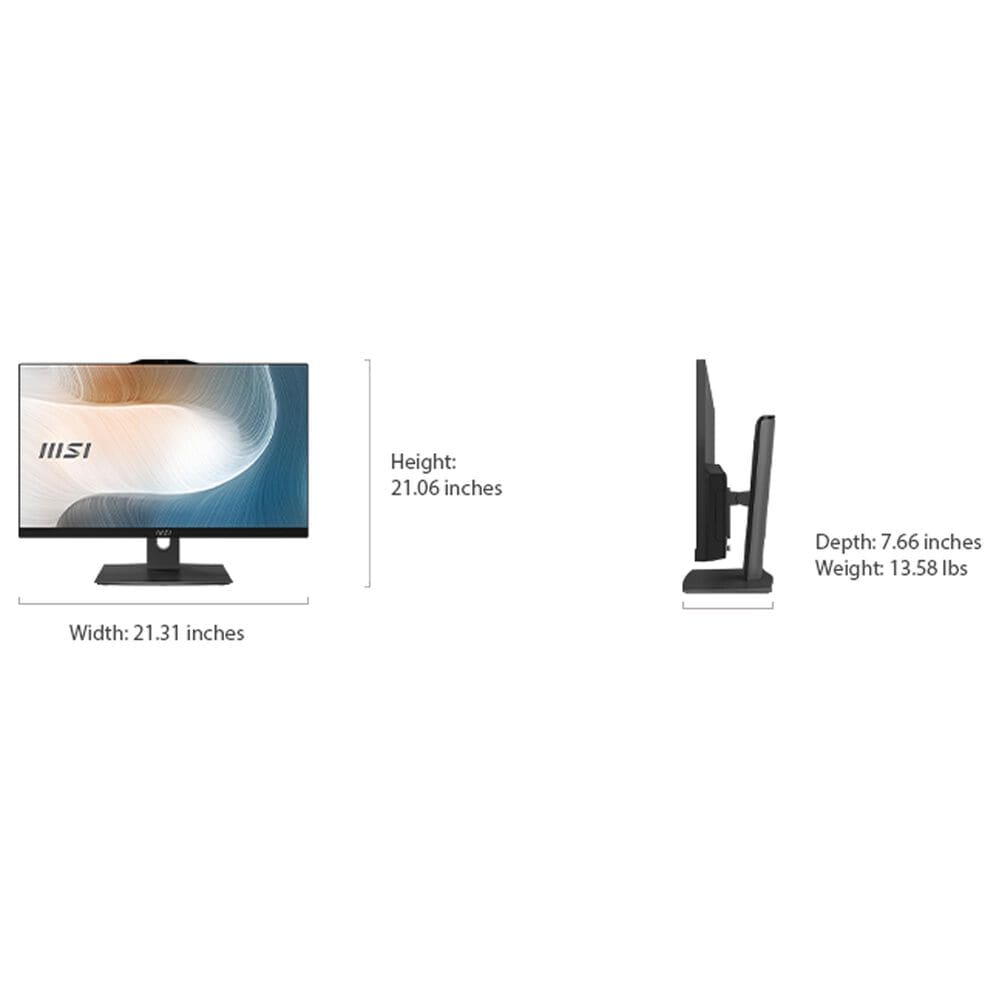 MSI 23.8&quot; Modern AM242 All-in-One Desktop | Intel Core 7-150U - 32GB RAM - Intel Graphics - 1TB SSD in Black, , large