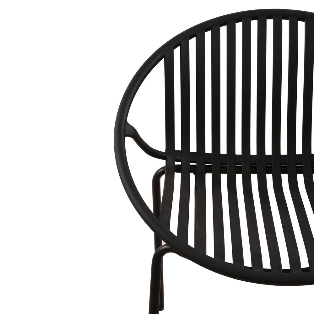 Hearth and Haven Patio Stackable Dining Chair with Breathable Design in Black &#40;Set of 2&#41;, , large