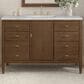 James Martin Vanities Myrrin 48" Vanity in Mid-Century Walnut with 3 cm Victorian Silver Quartz Top, , large