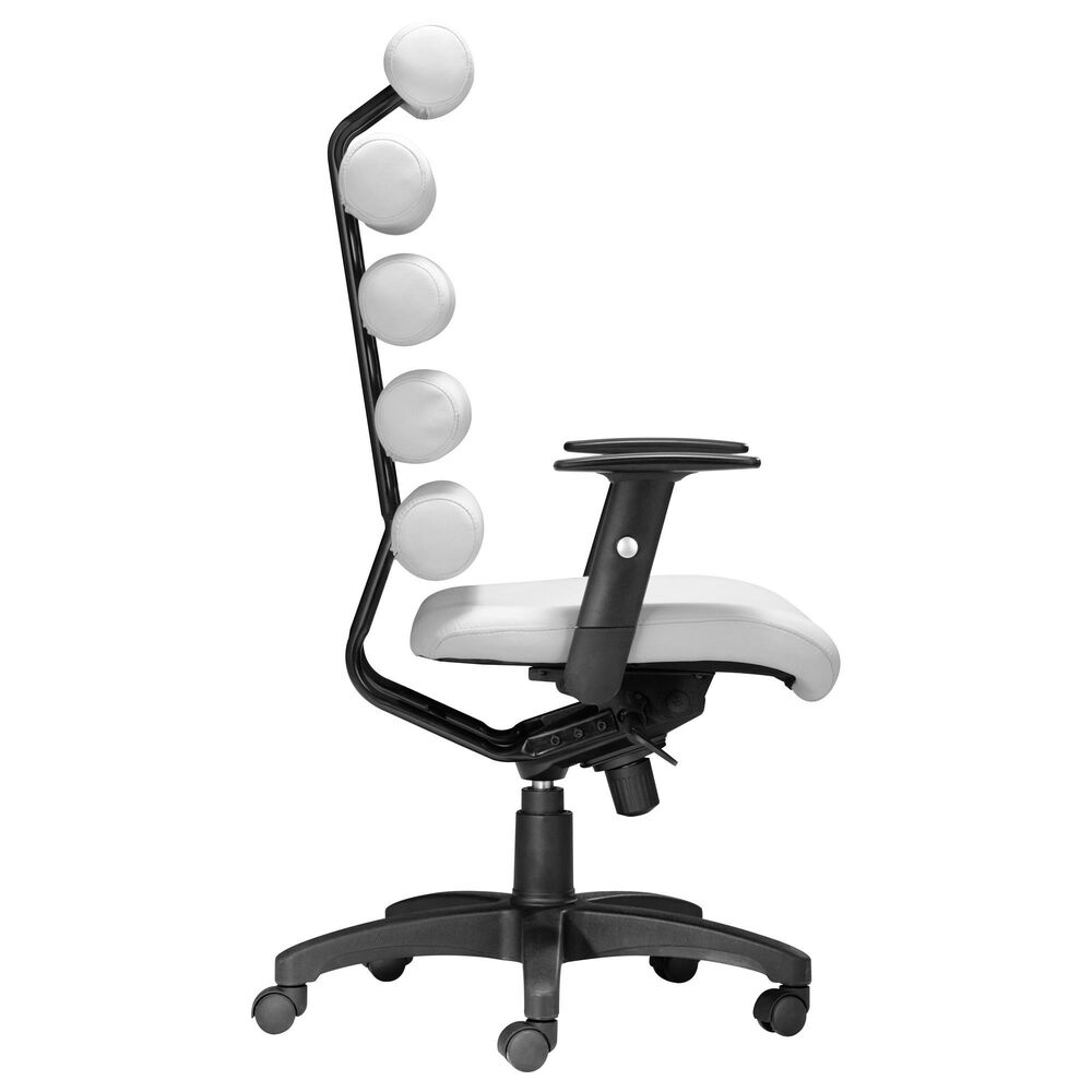 Zuo Modern Unico Office Chair in White, , large