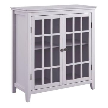Linden Boulevard Largo Glassfront Double Door Cabinet in Gray, , large