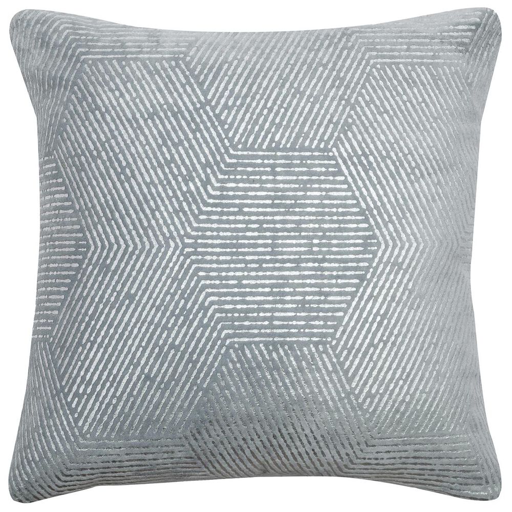 Rizzy Home 20" x 20" Poly-Fill Pillow in Blue and Silver, , large