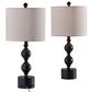 Adesso Julius Table Lamps with USB and AC in Black (Set of 2), , large