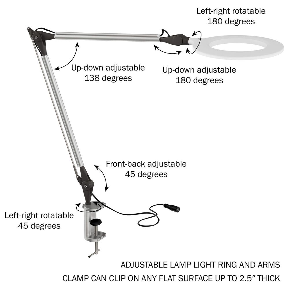 Timberlake Lavish Home LED Task Lamp in Silver, , large