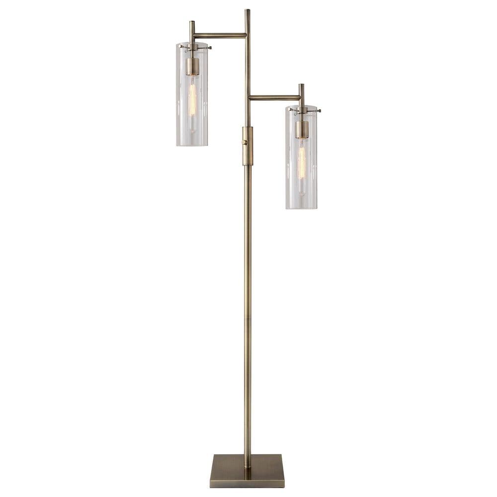 Adesso Dalton 2-Light Floor Lamp in Antique Brass, , large