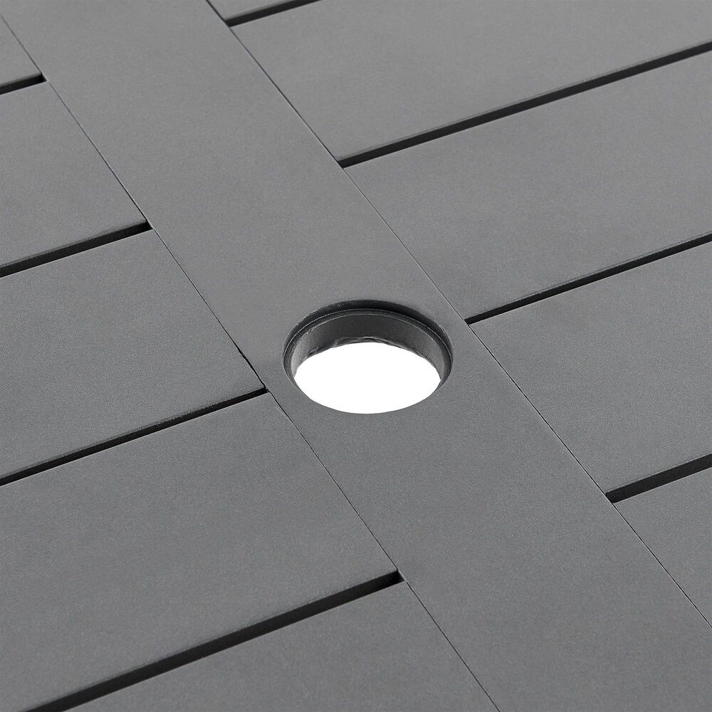 Blue River Zella Outdoor Rectangular Dining Table in Charcoal and Light Gray - Table Only, , large