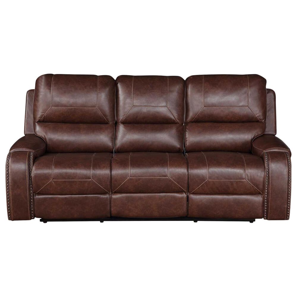 Crystal City Keily Manual Reclining Sofa with Dropdown Table in Brown, , large