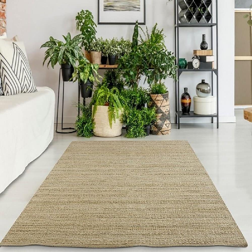 L&amp;R Resources Natural Fiber 7&#39;9&quot; x 9&#39;9&quot; Bleach and Ivory Area Rug, , large