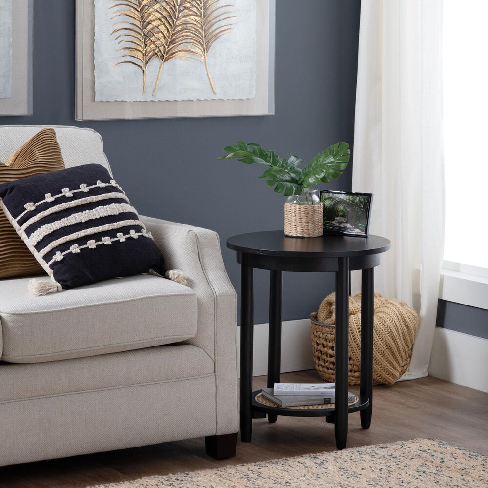Crestview Collection Port Royal End Table in Black and Natural, , large