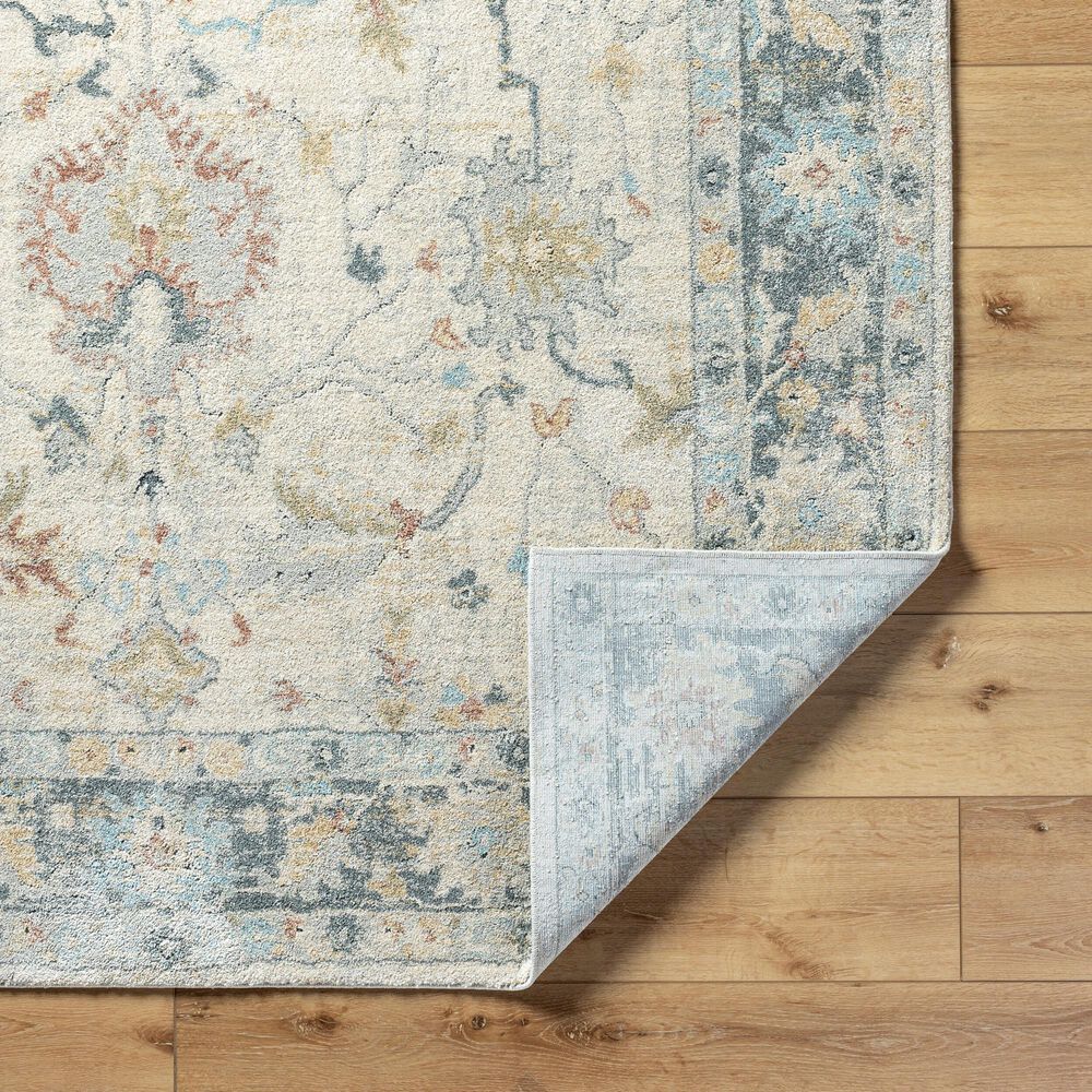 Surya Avellino 6'7" x 9'2" Light Beige, Gray, Tan, Pale Blue, Deep Teal, Rose and Light Olive Area Rug, , large