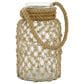 Maple and Jade 12" Decorative Indoor/Outdoor Candle Lantern with Rope Handle in Clear and Brown, , large