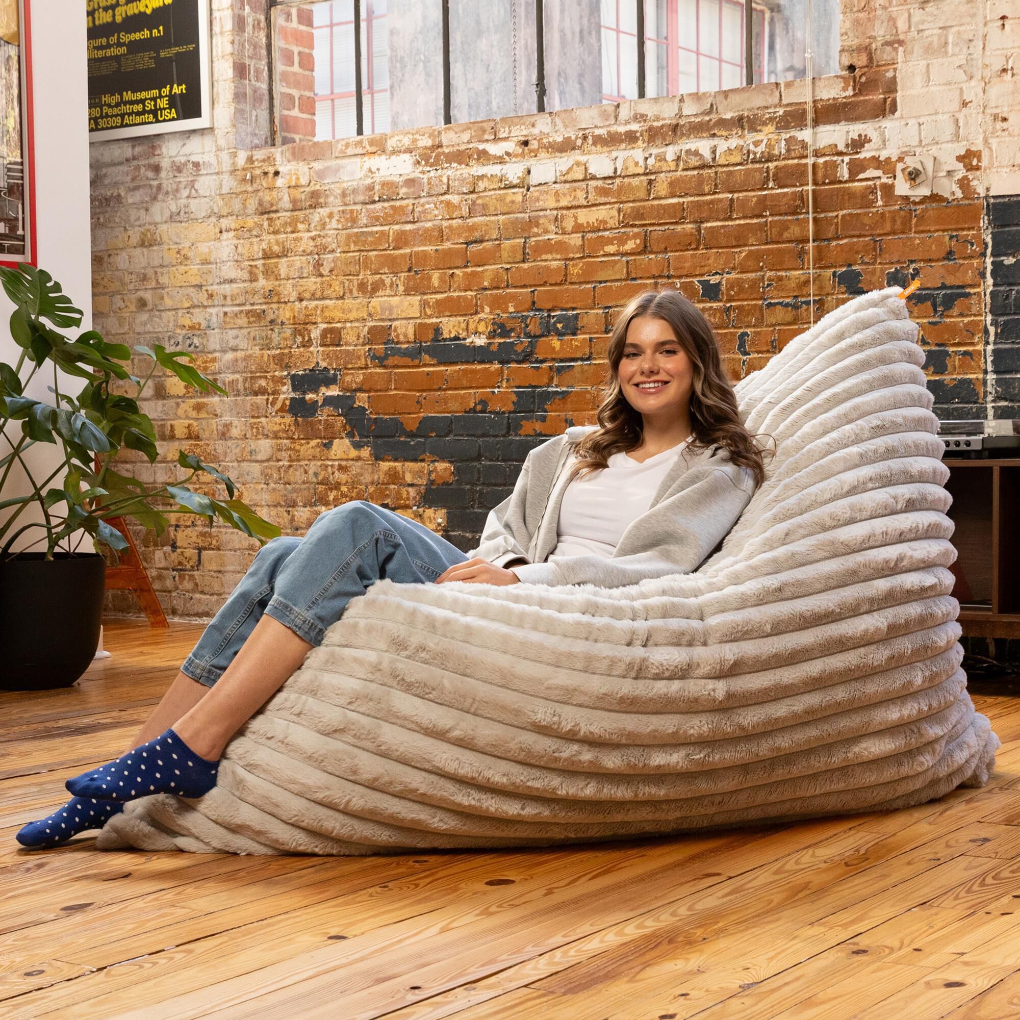 Jaxx Saxx 5.5' Bean Bag Floor Pillow and Lounger in Grey