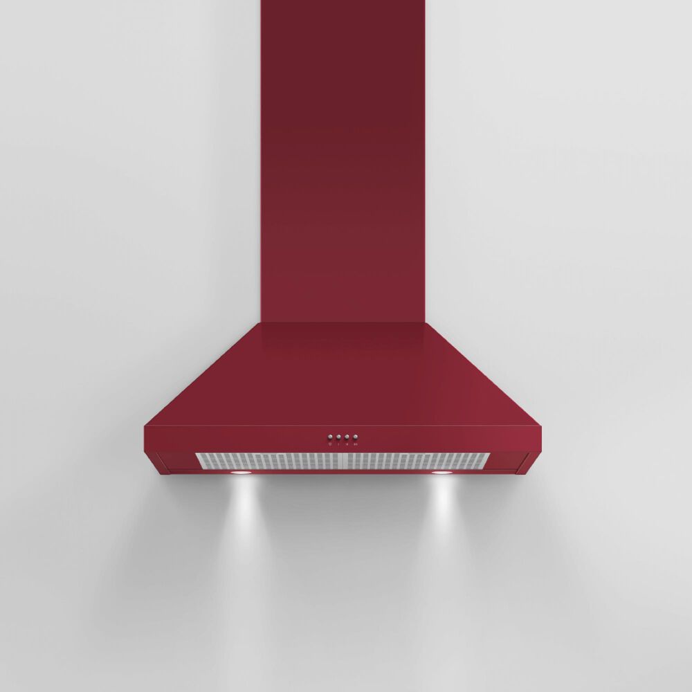Fisher &amp; Paykel 30&quot; Classic Wall Hood with Pyramid Chimney in Red, , large
