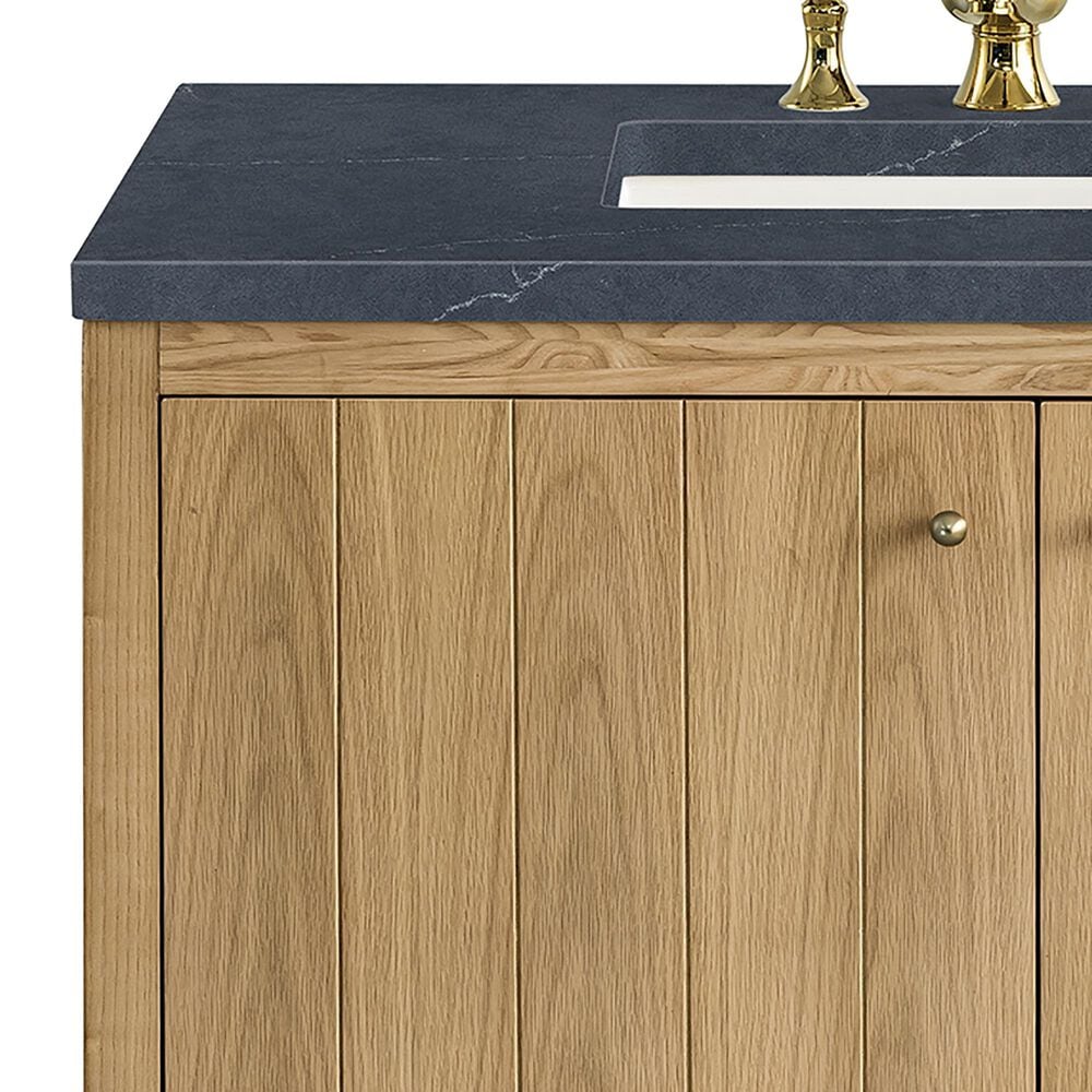 James Martin Vanities Hudson 36&quot; Single Bathroom Vanity in Light Natural Oak with 3 cm Charcoal Soapstone Quartz Top and Rectangular Sink, , large