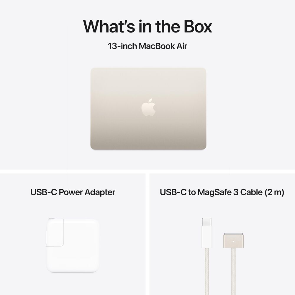 Apple MacBook Air 13-inch Laptop M4 chip - 10 Core CPU - 8 Core GPU - 16GB Memory - 256GB SSD - Starlight &#40;Latest Model&#41;, , large