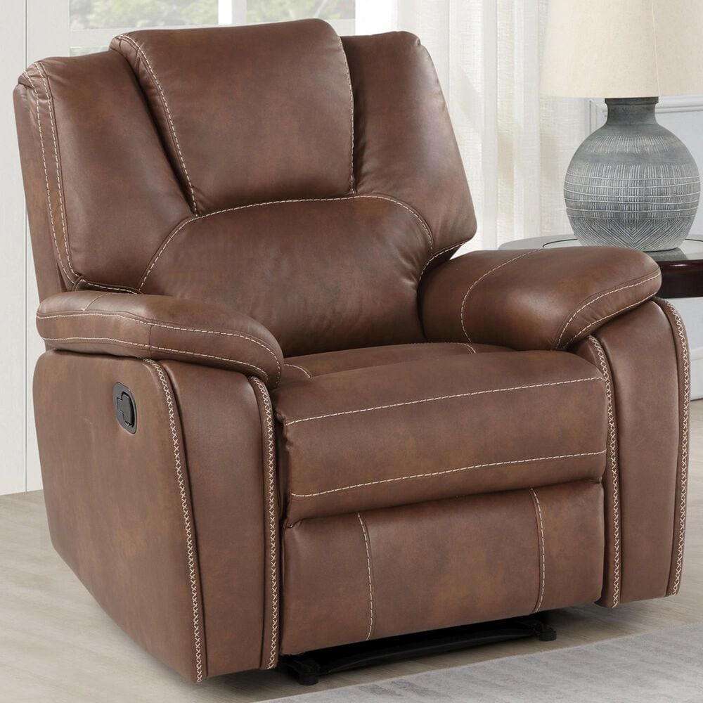 Steve Silver Katrine Manual Recliner in Chestnut Brown, , large