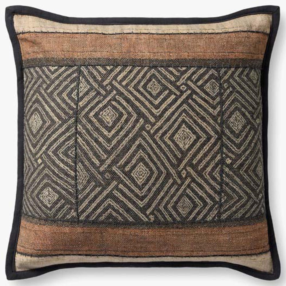Loloi 18" Square Throw Pillow in Black and Multicolor, , large