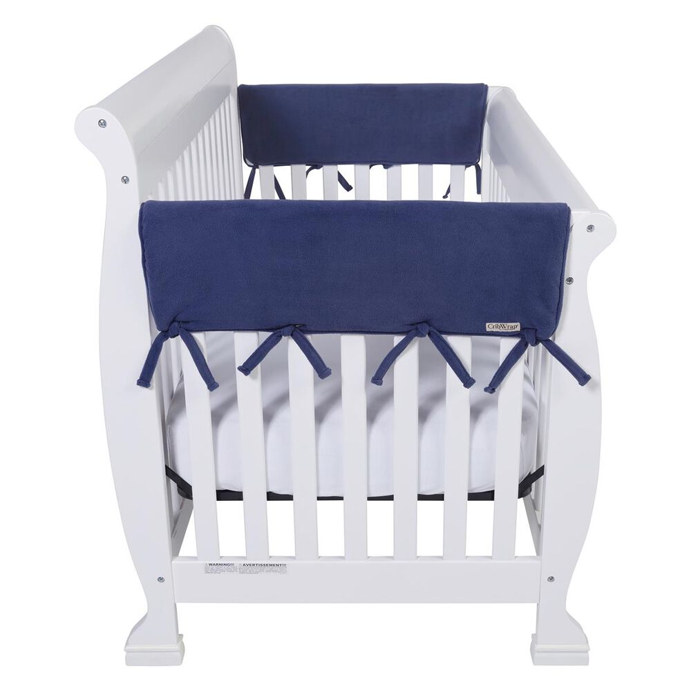 Trend Lab LLC CribWrap Wide 2 Short Navy Fleece Rail Covers, , large