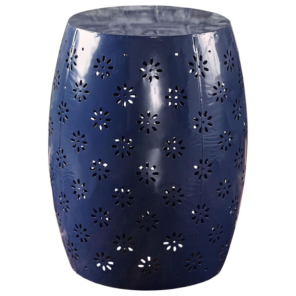 Noble House Zula Patio Accent Table in Dark Blue - Table Only, , large