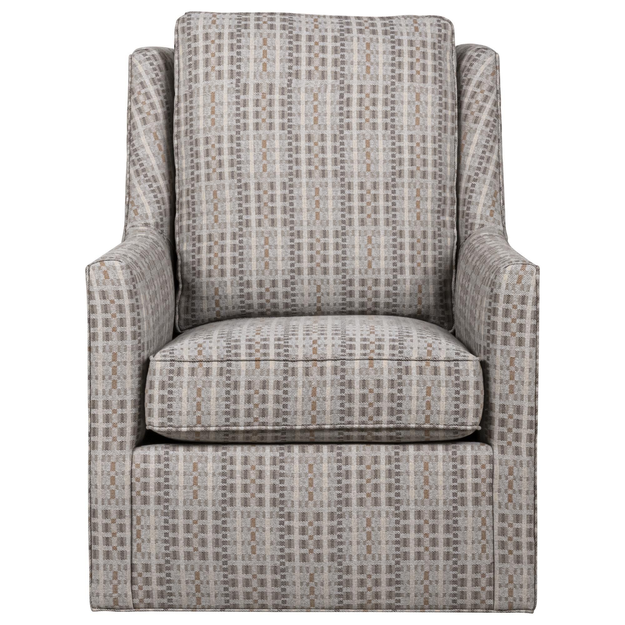 Huntington House Swivel Chair in Blue and Tan NFM