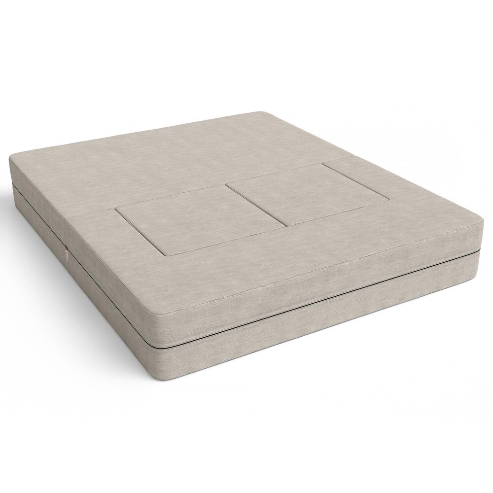 Jaxx Zipline Convertible Queen Sleeper Loveseat &amp; Ottomans in Pewter Velvet, , large