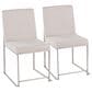 Lumisource Fuji Side Chair with Beige Cushion in Brushed Stainless Steel (Set of 2), , large