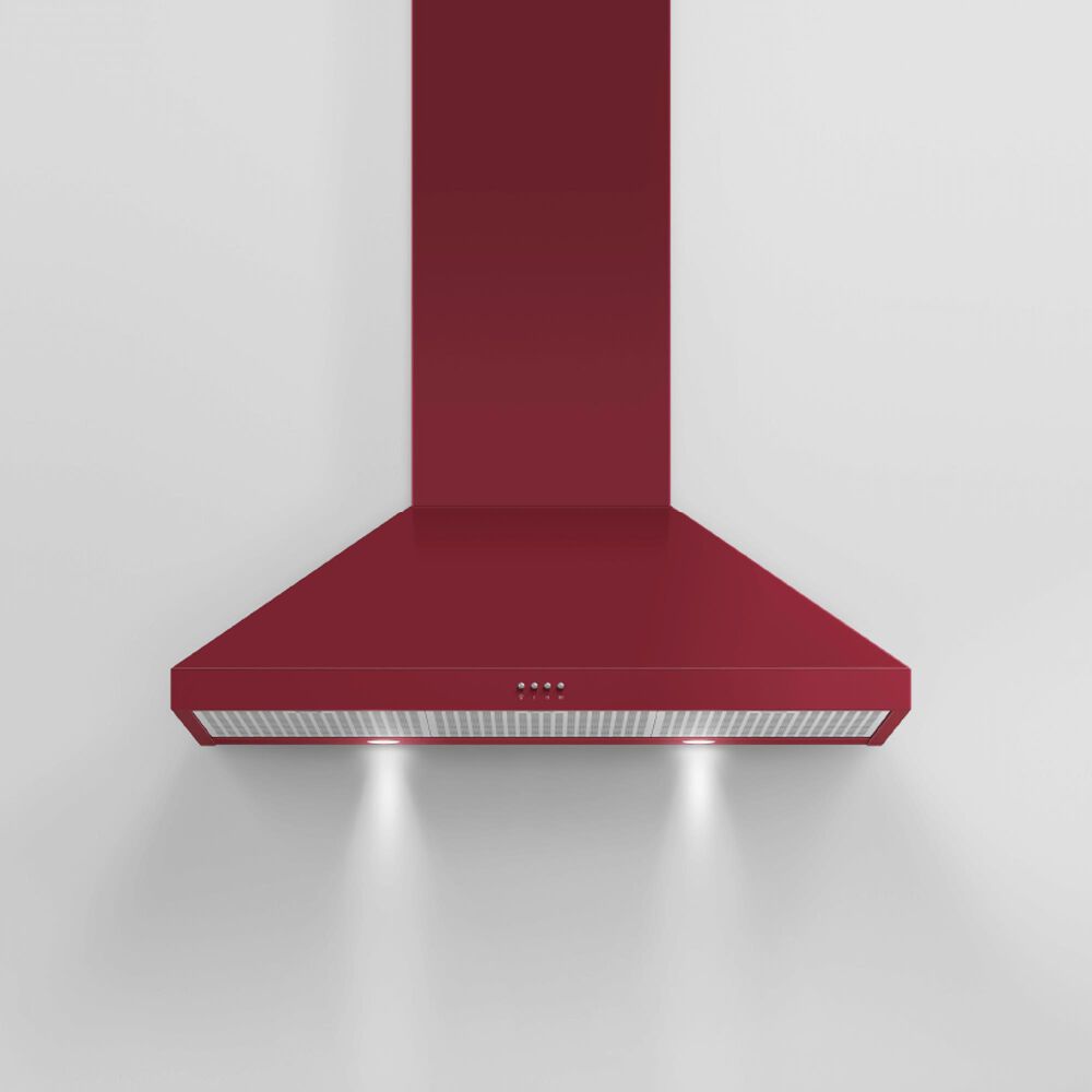 Fisher &amp; Paykel 36&quot; Classic Wall Hood with Pyramid Chimney in Red, , large