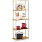 HOMLUX 5-Tier Display Rack in Beech and White, , large