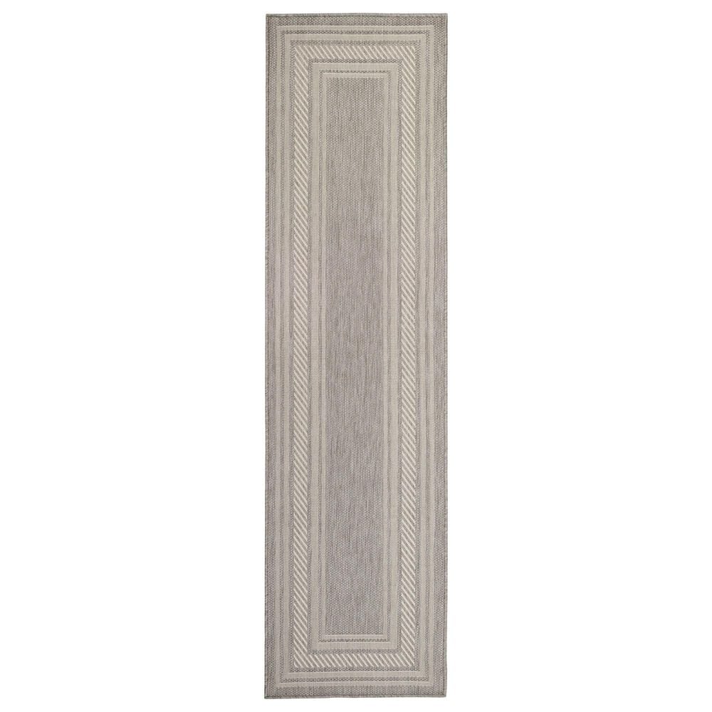 Nourison Horizon HOZ03 Grey 2&#39;2&quot; x 8&#39; Indoor/Outdoor Runner, , large