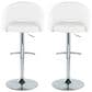 LumiSource Renee Adjustable Swivel Bar Stool with White Faux Leather Upholstery in Chrome (Set of 2), , large