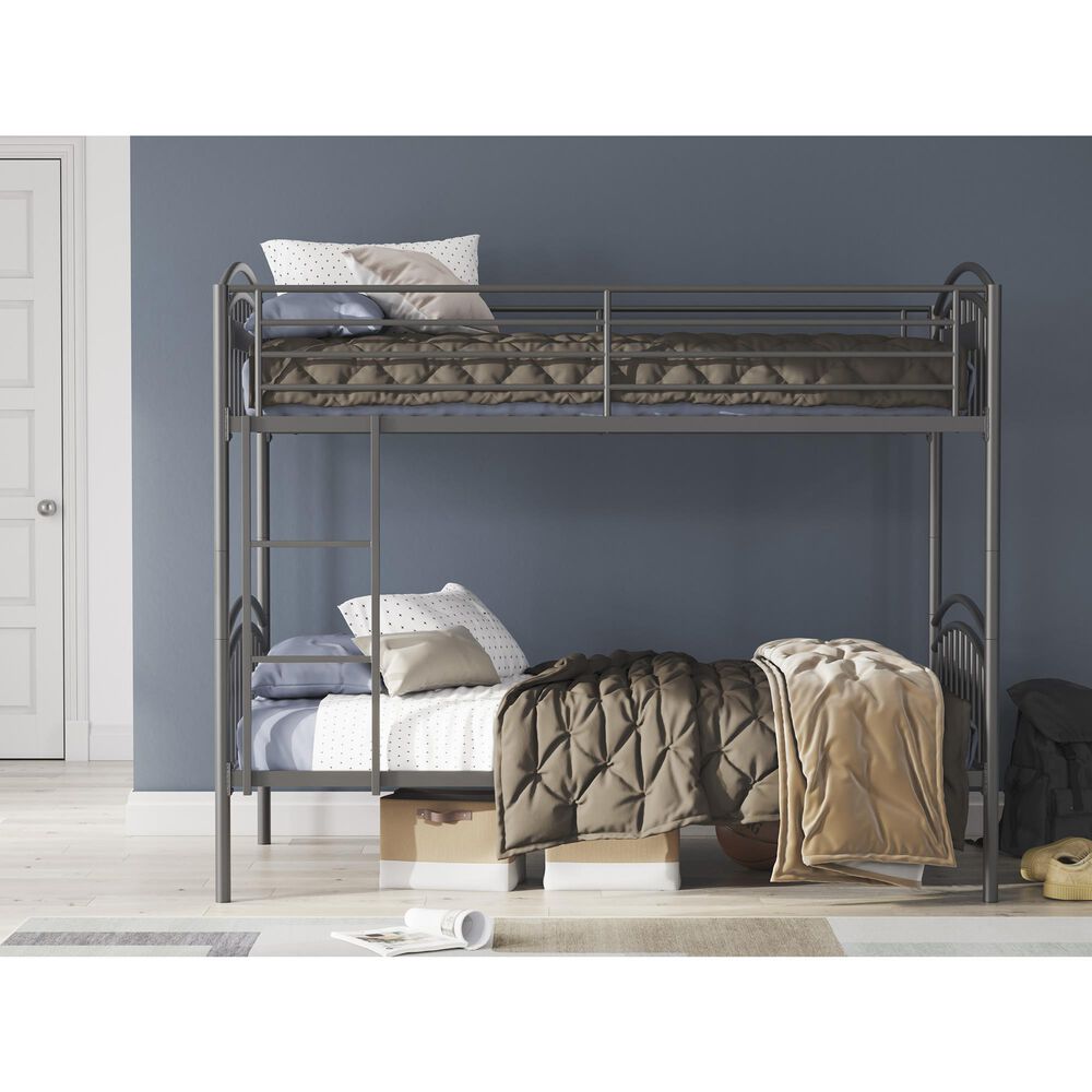 Ashley Lanceburg Twin over Twin Bunk Bed with Ladder in Gray, , large
